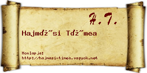 Hajmási Tímea névjegykártya